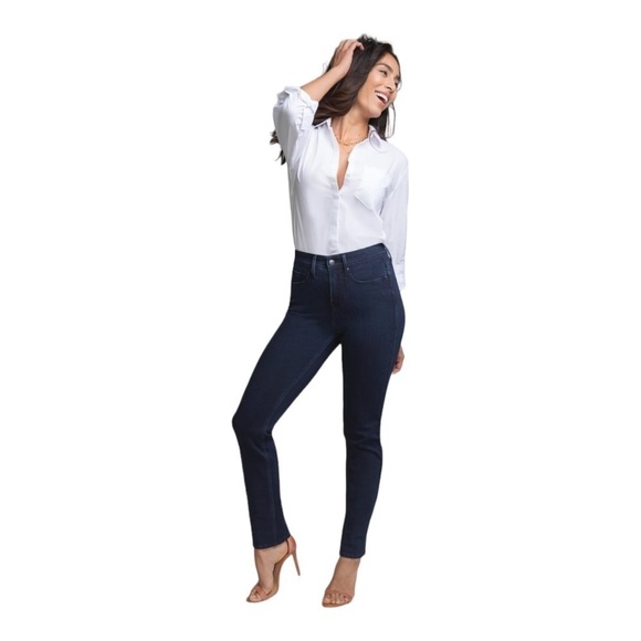 NYDJ Shape Slim Straight Ankle Jeans In Short Inseam - Picture 1 of 10